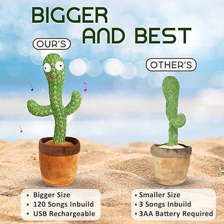 LED Musical Dancing & Mimicry Cactus Toy – Interactive Sound & Motion Toy for Kids - UrbanZelvia