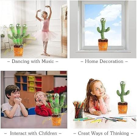 LED Musical Dancing & Mimicry Cactus Toy – Interactive Sound & Motion Toy for Kids - UrbanZelvia