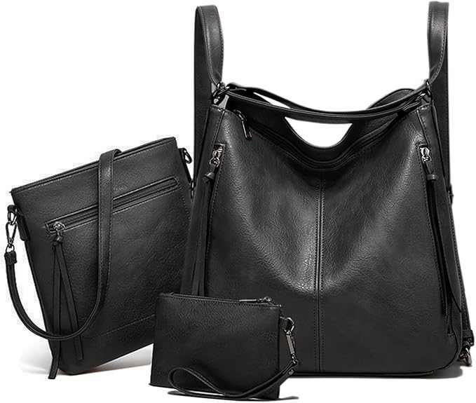 Luxury 3-Piece Faux Leather Handbag Set – Elegant Tote, Crossbody & Clutch