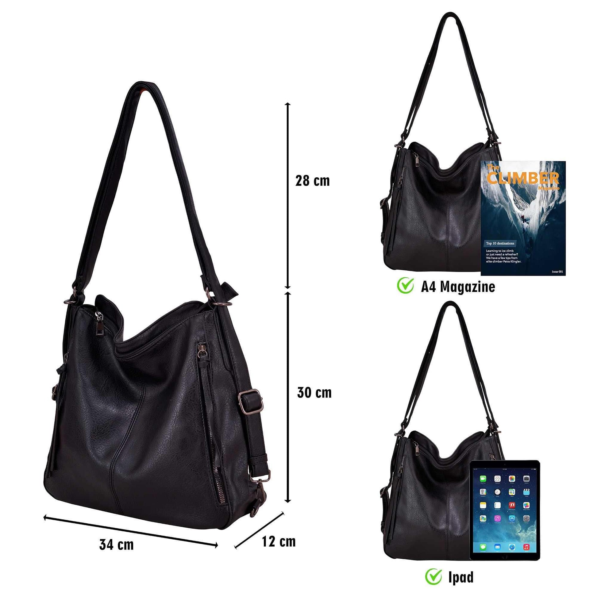 Luxury 3-Piece Faux Leather Handbag Set – Elegant Tote, Crossbody & Clutch