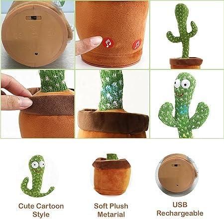 LED Musical Dancing & Mimicry Cactus Toy – Interactive Sound & Motion Toy for Kids - UrbanZelvia