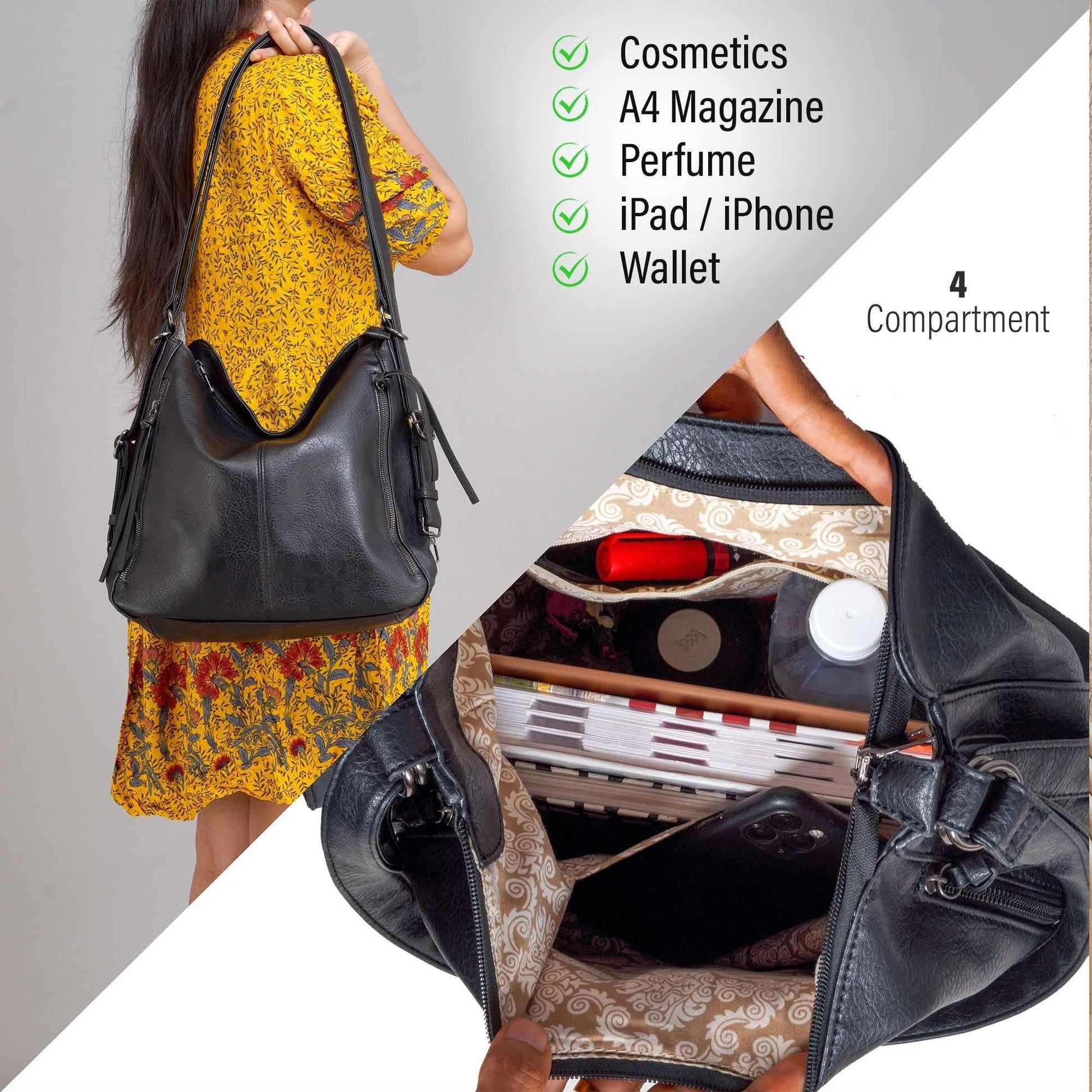 Luxury 3-Piece Faux Leather Handbag Set – Elegant Tote, Crossbody & Clutch