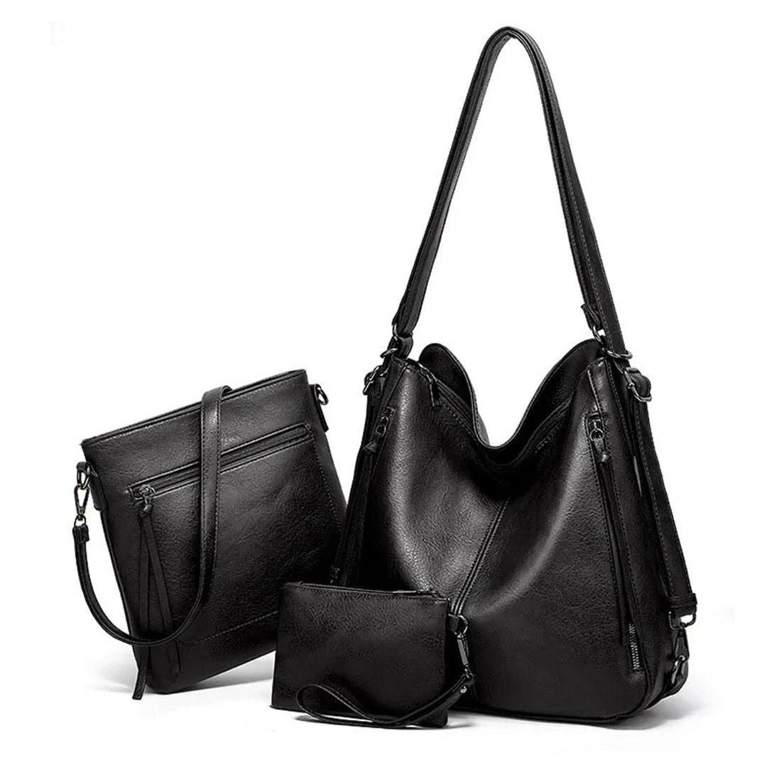 Luxury 3-Piece Faux Leather Handbag Set – Elegant Tote, Crossbody & Clutch