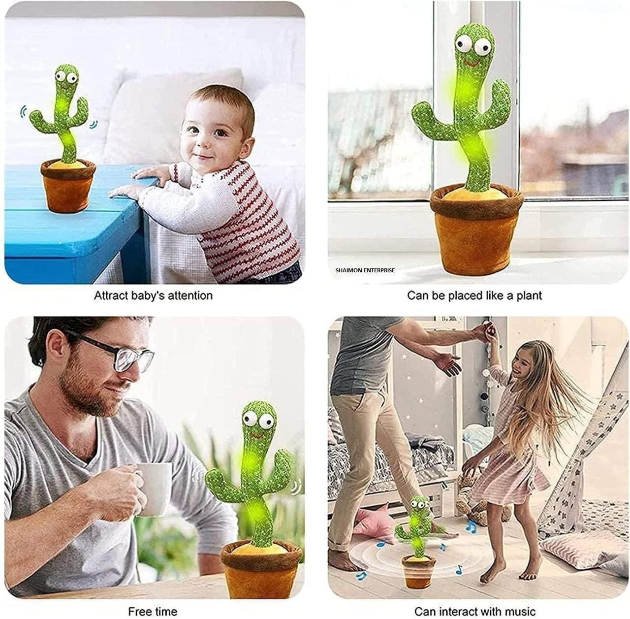 LED Musical Dancing & Mimicry Cactus Toy – Interactive Sound & Motion Toy for Kids - UrbanZelvia