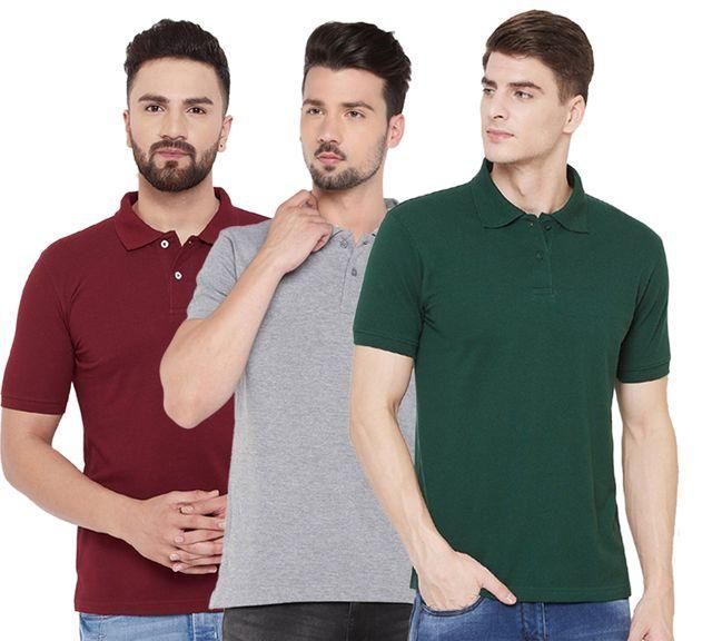Men's Classic Matty Polo T-Shirts – Pack of 3 (Slim Fit)