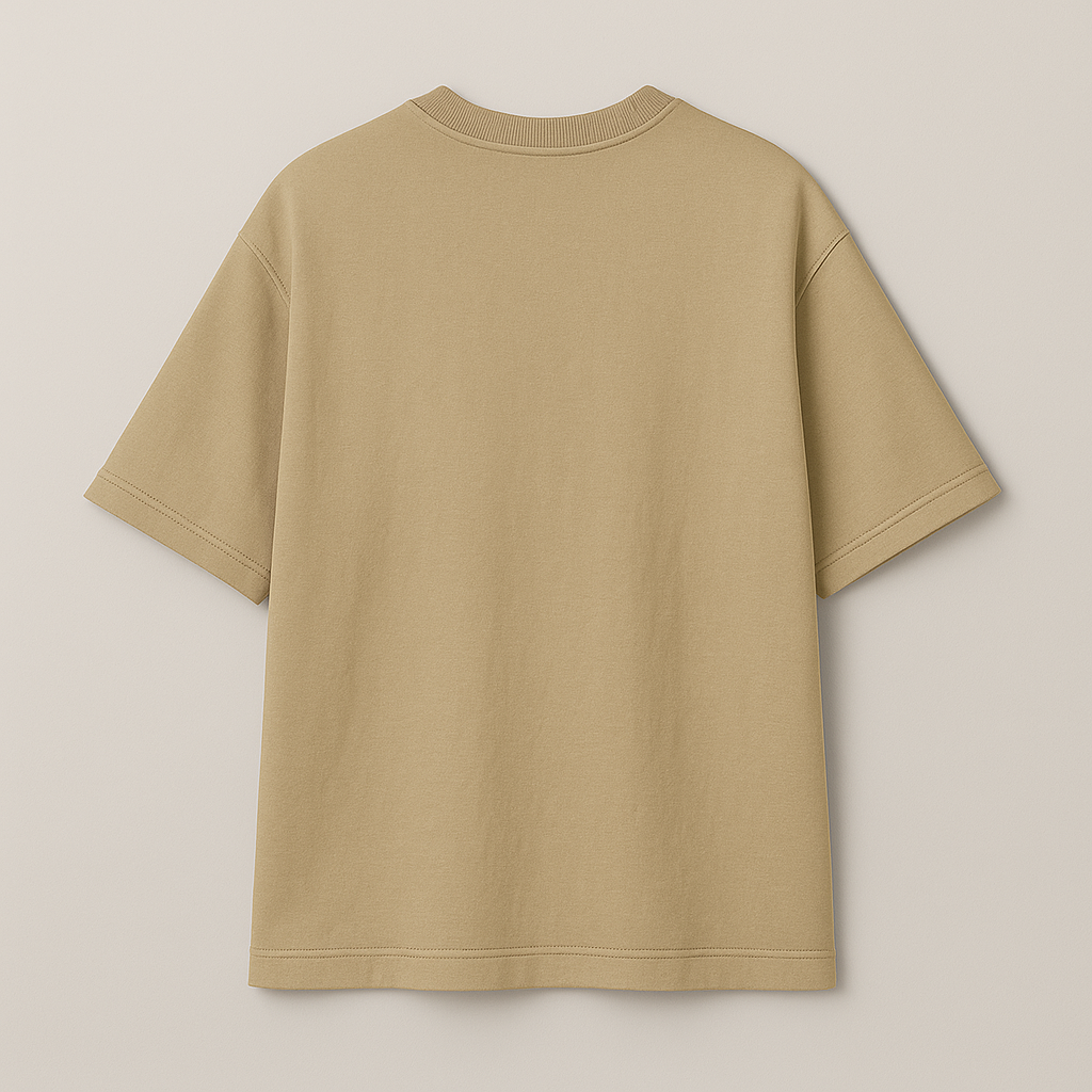 UrbanZelvia Oversized T-Shirt – Beige | 240 GSM | 100% Cotton | Unisex Streetwear - UrbanZelvia